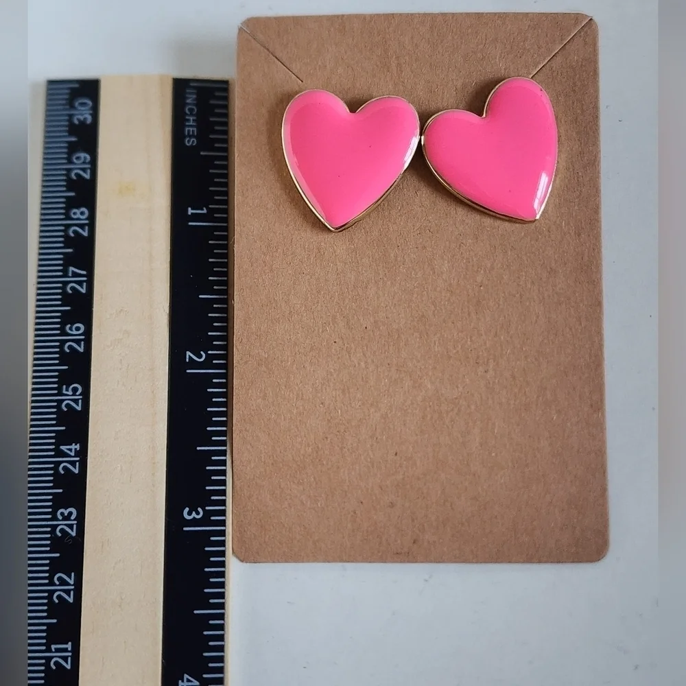 Barbie Pink Heart Shaped Stud Earrings